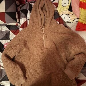 PINK Victoria's Secret Tan Sherpa Pullover